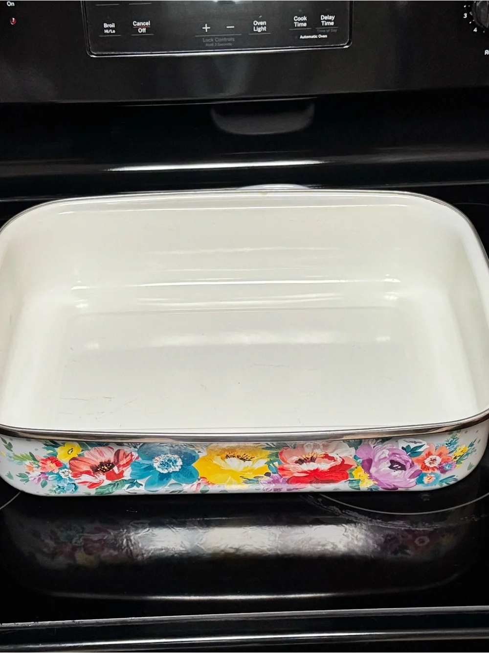 Pioneer Woman Grey Floral Coated Baking Dish - White /Multicolor Flowers